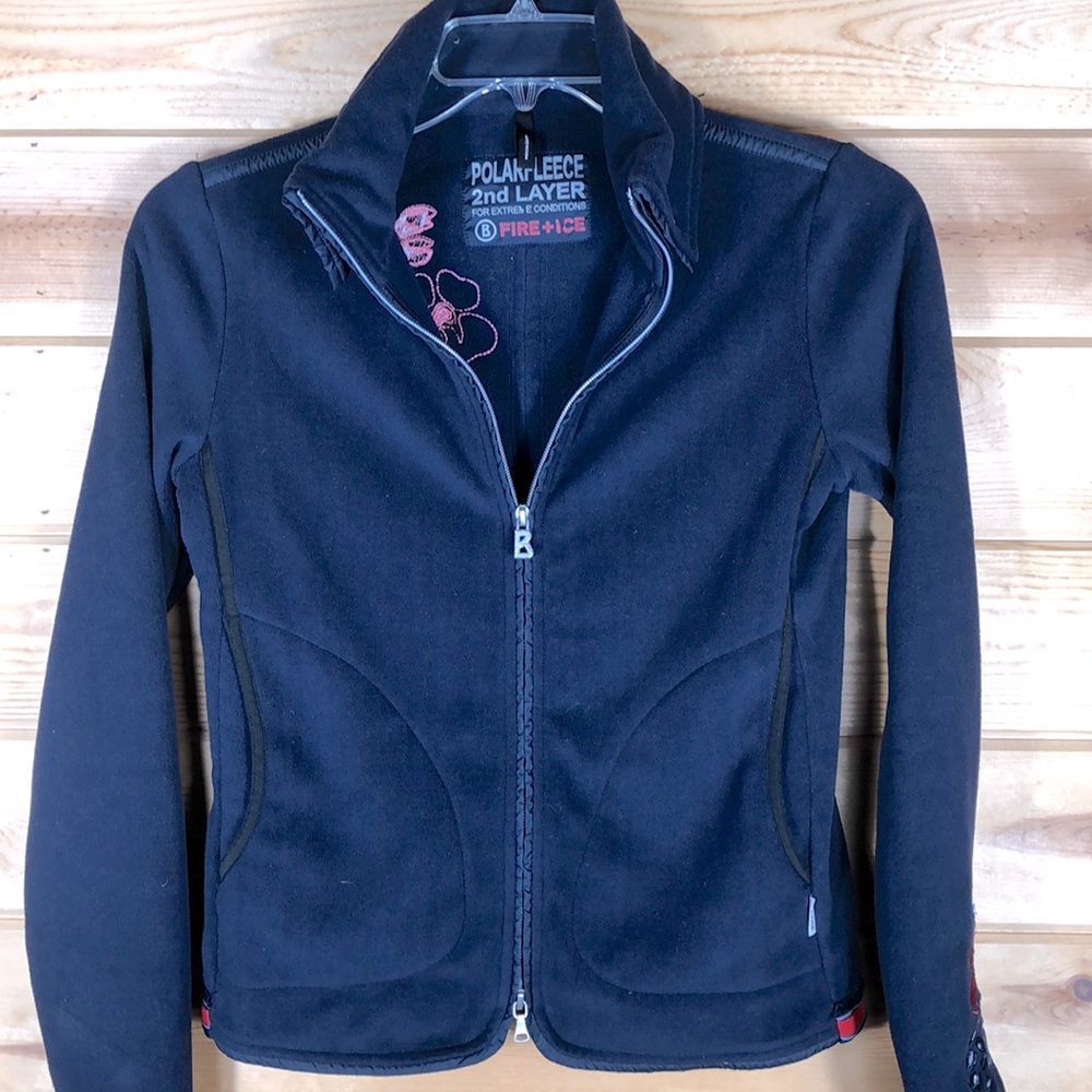 BOGNER Fire+ Ice Full Zip Fleece Embroidered Jacket Navy Blue, Size Small